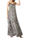 Eesome Carmen Animal Print Lace Maxi Dress In Black Multi In White