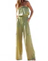 Eesome Cassidy Strapless Jumpsuit In Avocado Green