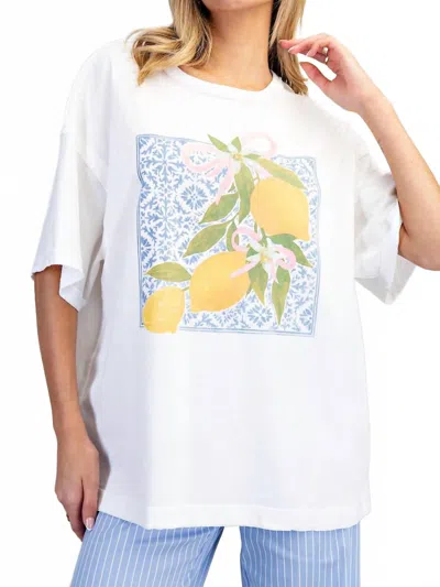 Eesome Citrus Pop Graphic Tee In White Multi