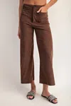 Eesome Corduroy Patch Pocket Straight Pants In Mocha In Brown