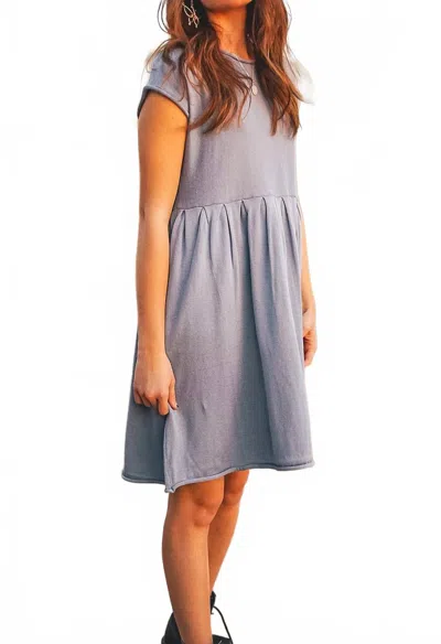 Eesome Corfu Babydoll Sweater Dress In Blue In Brown