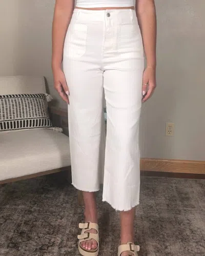 Eesome Crop Wide Leg Pants In White