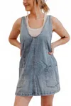 Eesome Darling Mini Dress In Denim In Multi