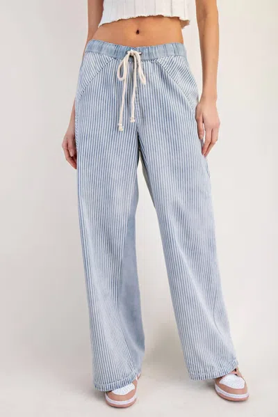 Eesome Delaney Stripe Pants In Mineral Washed In Multi