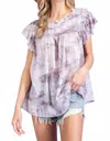 Eesome Dye Ruffle Top In Lavender In Purple