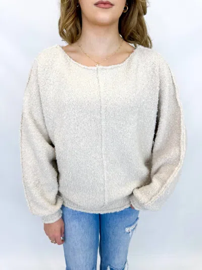 Eesome Elaina Cozy Knit In Beige In Gray