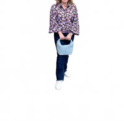 Eesome Emily Long Sleeve Floral Blouse In Brown In Multi