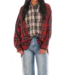 Eesome Faded Charm Mineral Wash Top In Red Orange In Orange