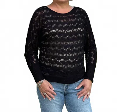Eesome Falling For Crochet Sweater In Black