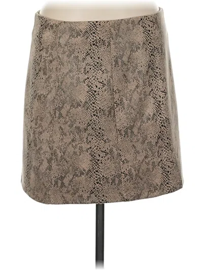 Pre-owned Eesome Faux Leather Skirt In Tan