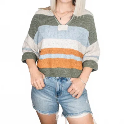 Eesome Fern Striped Knit Top In Multicolor