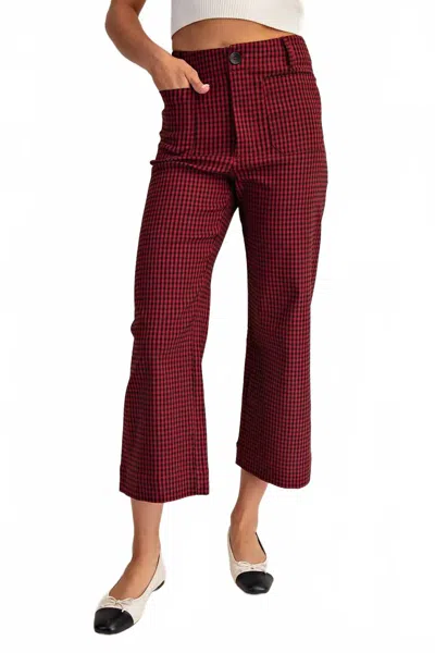 Eesome Gingham Straight Leg Pant In Red