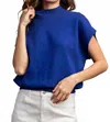 Eesome Haven Mock Neck Knit Top In Royal Blue In Blue