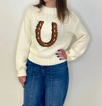 Eesome Horseshoe Vanilla Frost Sweater In Ivory In Multi