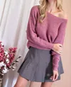 Eesome Jeanette Soft Knit Sweater In Mauve In Multi