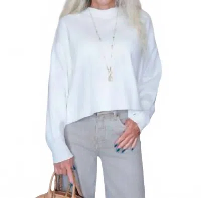 Eesome Klara Soft Lightweight Mock Neck Sweater In White