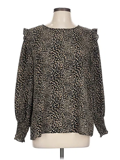Pre-owned Eesome Long Sleeve Blouse In Brown
