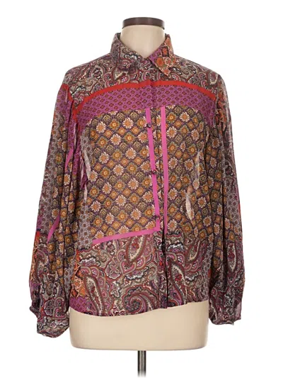 Pre-owned Eesome Long Sleeve Blouse In Brown