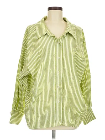 Pre-owned Eesome Long Sleeve Blouse In Green