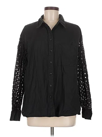 Pre-owned Eesome Long Sleeve Button Down Shirt In Black