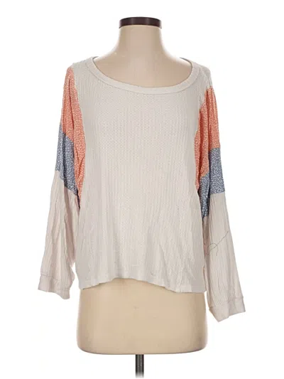 Pre-owned Eesome Long Sleeve Top Ivory Boatneck Tops