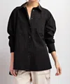 Eesome Midnight Button Down Top In Black In Black