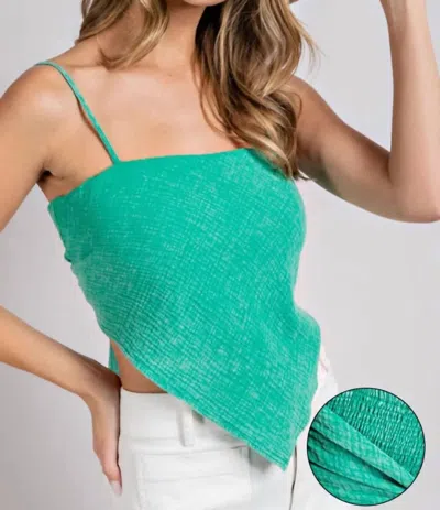 Eesome Mineral Wash Bandana Tank In Green