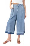 Eesome Mineral Washed Wide Leg Pants In Blue In Blue