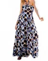 Eesome Abstract Tiered Halter Neck Jumpsuit In Indigo In Multi
