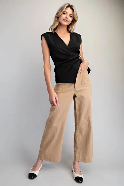 Eesome Modern Muse Wide-leg Pants In Taupe In Grey