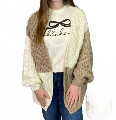 Eesome Mousse Open Cardigan In Mocha In Gray