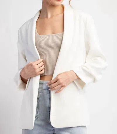 Eesome Noelle Cropped Sleeve Blazer In Off White