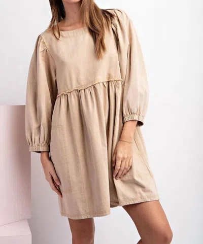 EESOME NOVA BABYDOLL DRESS IN TAUPE
