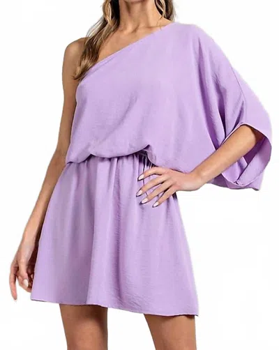 Eesome One Shoulder Mini Dress In Lavender In Purple