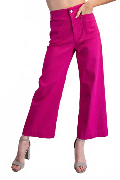 Eesome Payton Soft Washed Wide Leg Pants In Hot Pink