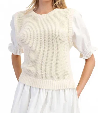 Eesome Prepped For The Day Mini Dress In Oatmeal In White