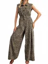 Eesome Print Sleeveless Jumpsuit In Leopard In Multi