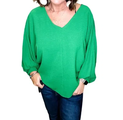 Eesome Puff Sleeve Blouse In Green