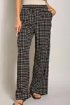 EESOME RETRO PRINT TROUSERS IN BLACK