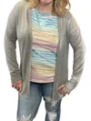 Eesome Ribbed Open Front Cardigan In Grey In Grey