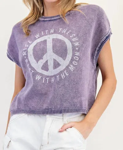 Eesome Rise With The Sun Peace Sweater In Purple
