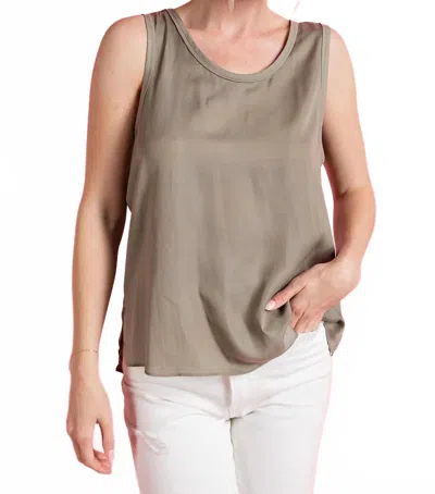 Eesome Round Neck Sleeveless Top In Sage In Gray