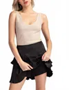 Eesome Ruffle Mini Skirt In Black In Black