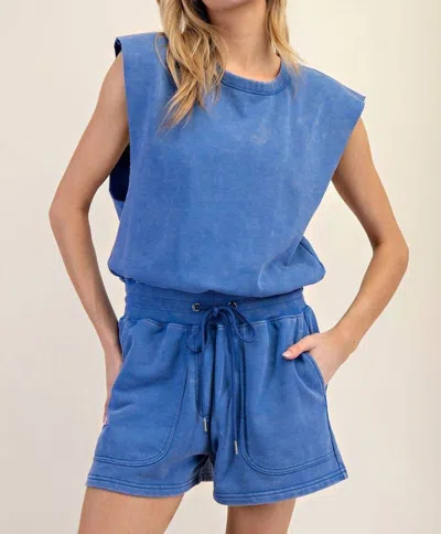 Eesome Run Around Romper In Blue