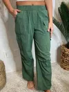 EESOME SAGE MINERAL WASHED PANTS
