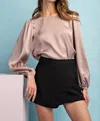 Eesome Satin Blouse In Coco In Brown