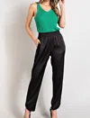 Eesome Satin Joggers In Black In Black