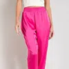 EESOME SATIN JOGGERS IN HOT PINK