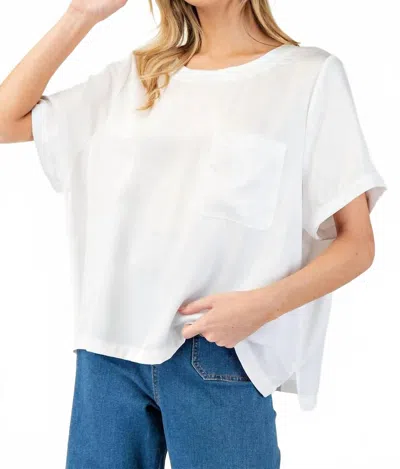 Eesome Satin Luxe Top In Off White