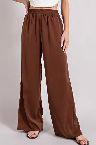 Eesome Satin Pants In Brown